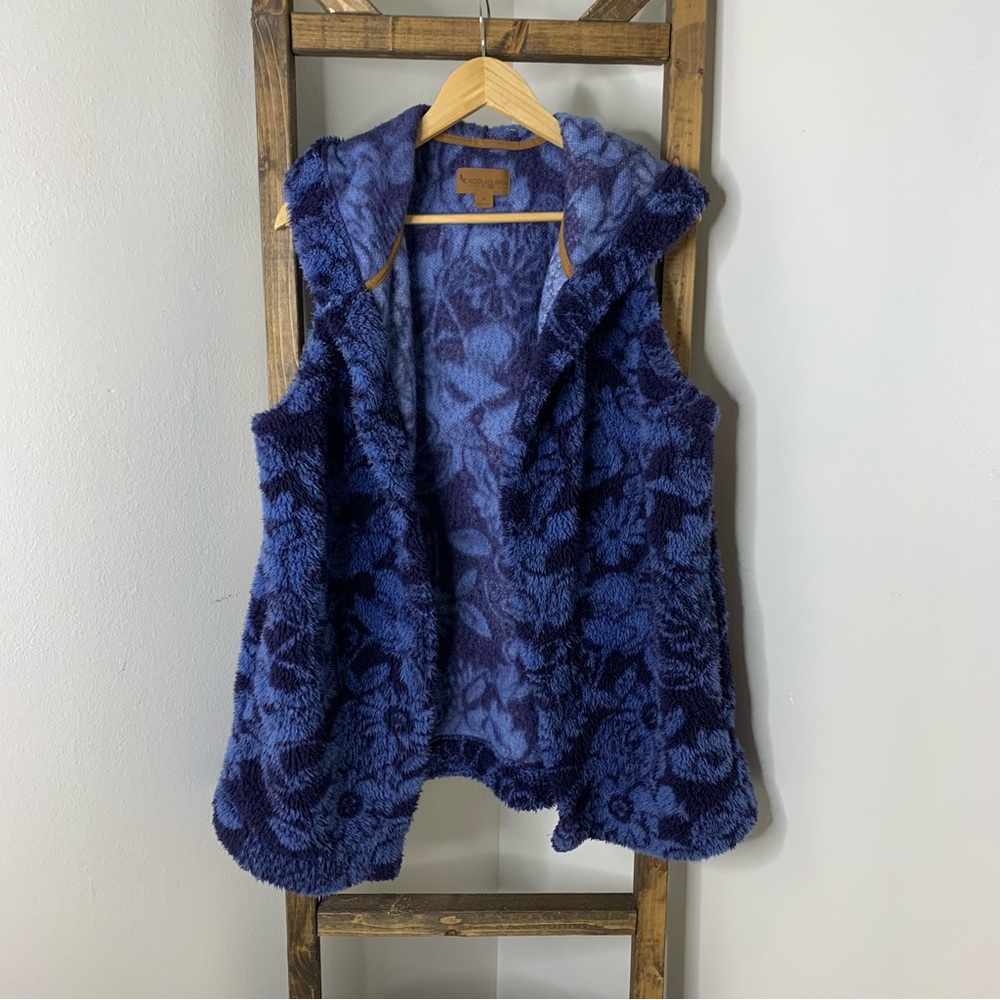 Koolaburra by UGG Blue Hooded Fleece Vest Size M